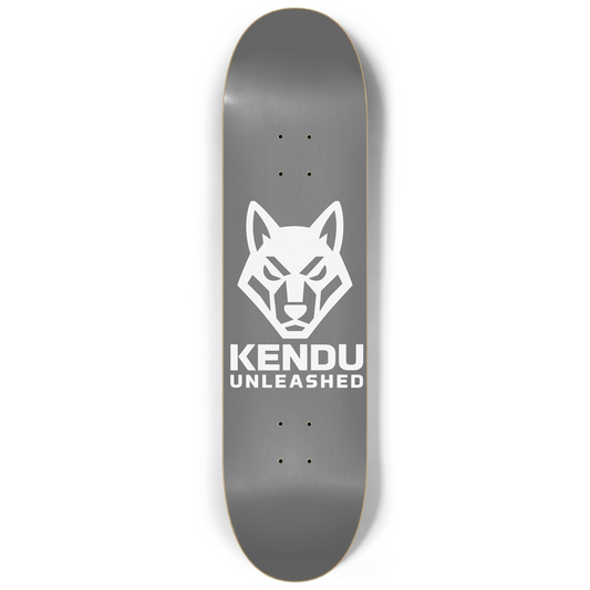 Kendu Unleashed Skateboard Deck  (Gray w/ white logo)