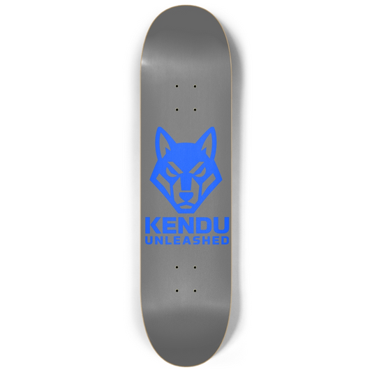 Kendu Unleashed Skateboard Deck (Gray w/ blue logo)