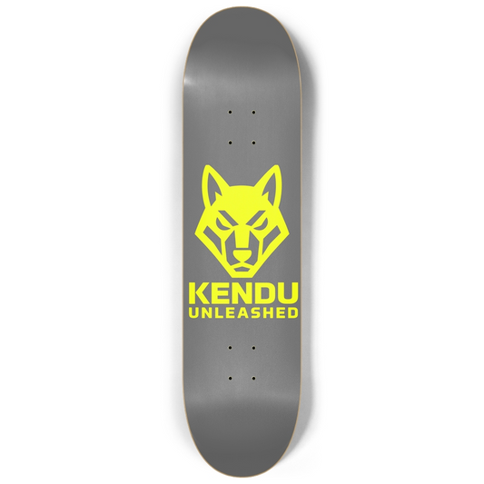 Kendu Unleashed Skateboard Deck (Gray w/ yellow logo)
