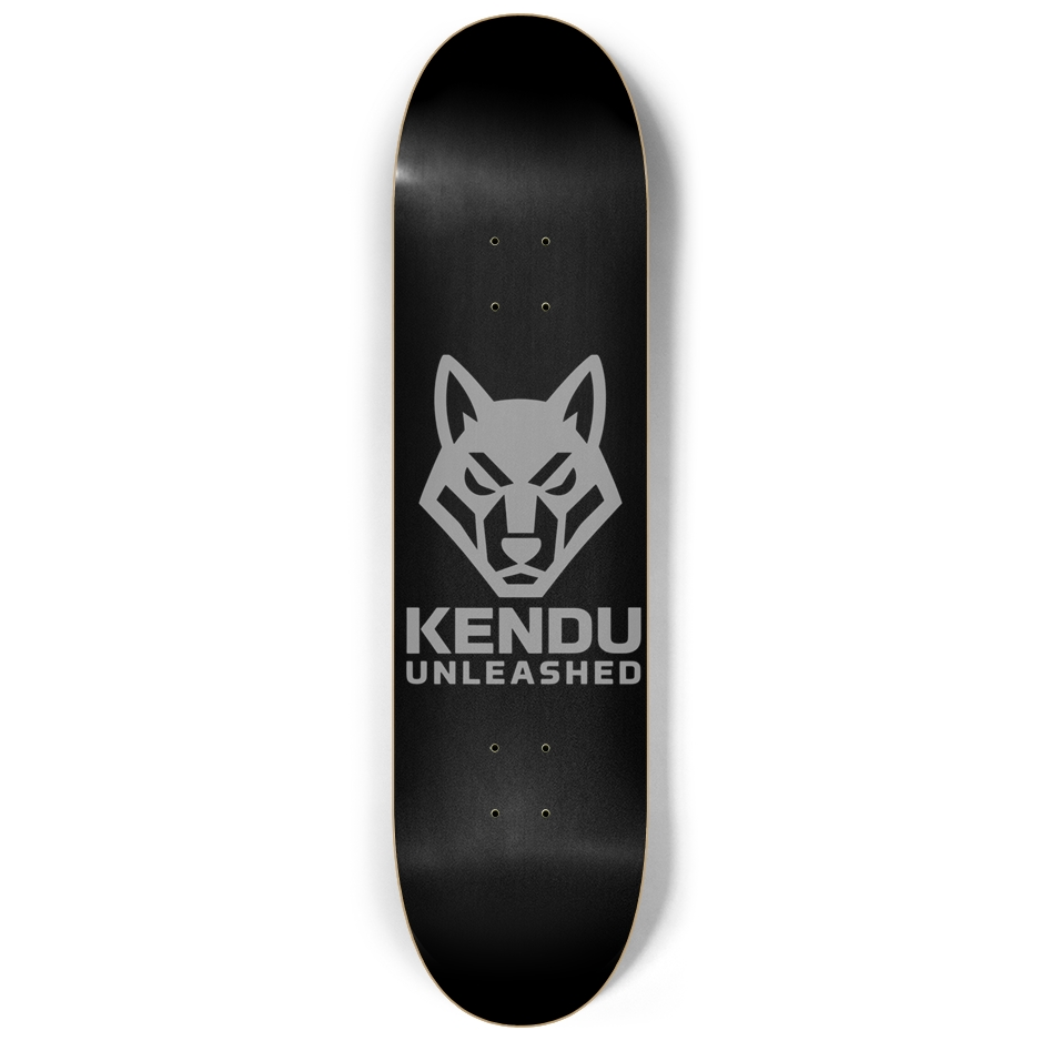 Kendu Unleashed Skateboard Deck (Black w/ gray logo)