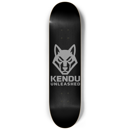 Kendu Unleashed Skateboard Deck (Black w/ gray logo)