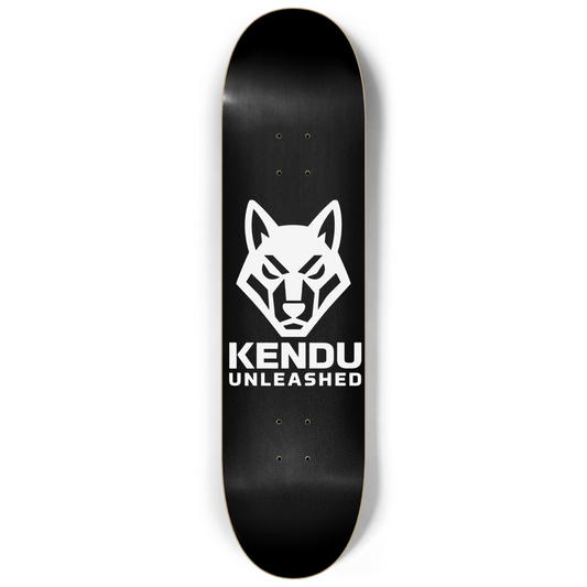 Kendu Unleashed Skateboard Deck (Black w/ white logo)