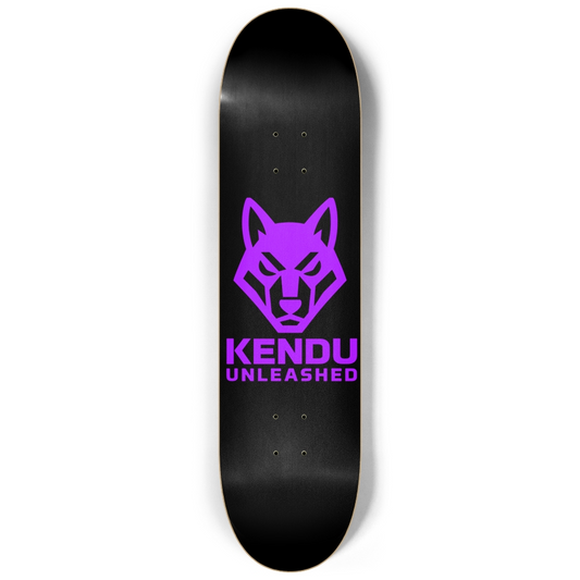 Kendu Unleashed Skateboard Deck (Black w/ purple logo)