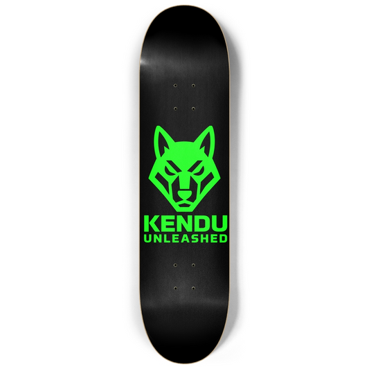 Kendu Unleashed Skateboard Deck (Black w/ green logo)
