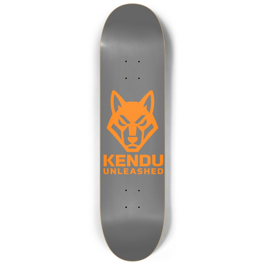 Kendu Unleashed Skateboard Deck (Gray w/ orange logo)