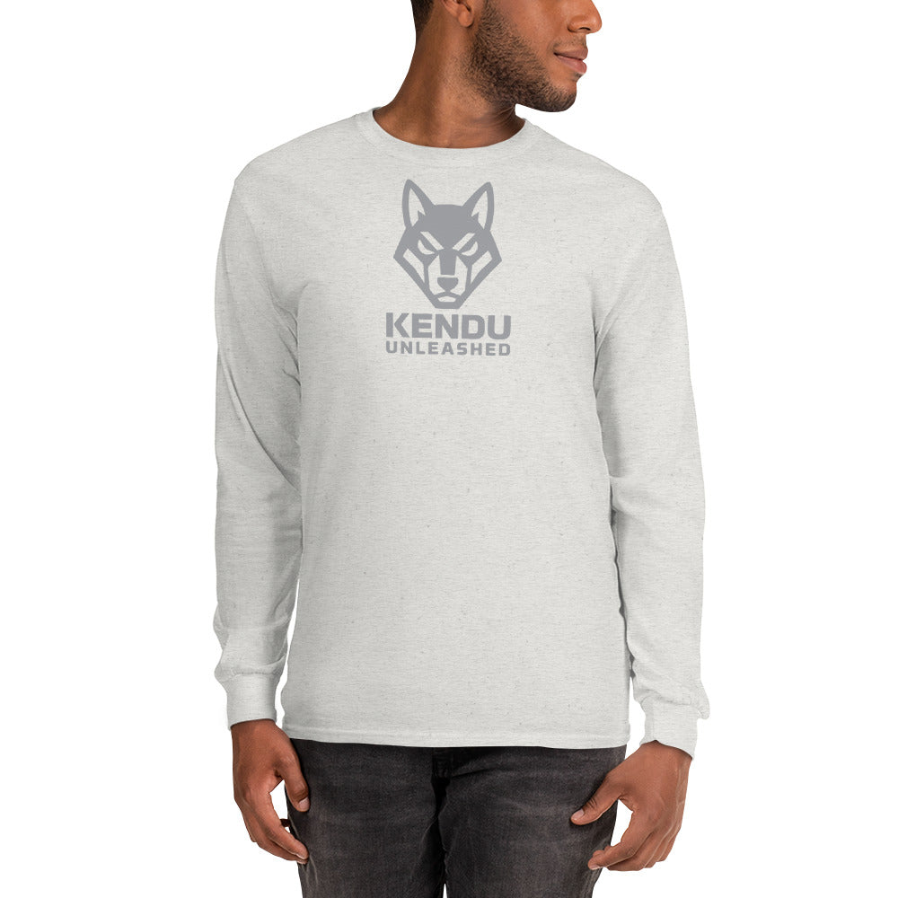 Kendu Unleashed Unisex Long Sleeve T-Shirt Gray Logo