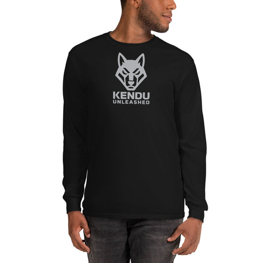 Kendu Unleashed Unisex Long Sleeve T-Shirt Gray Logo