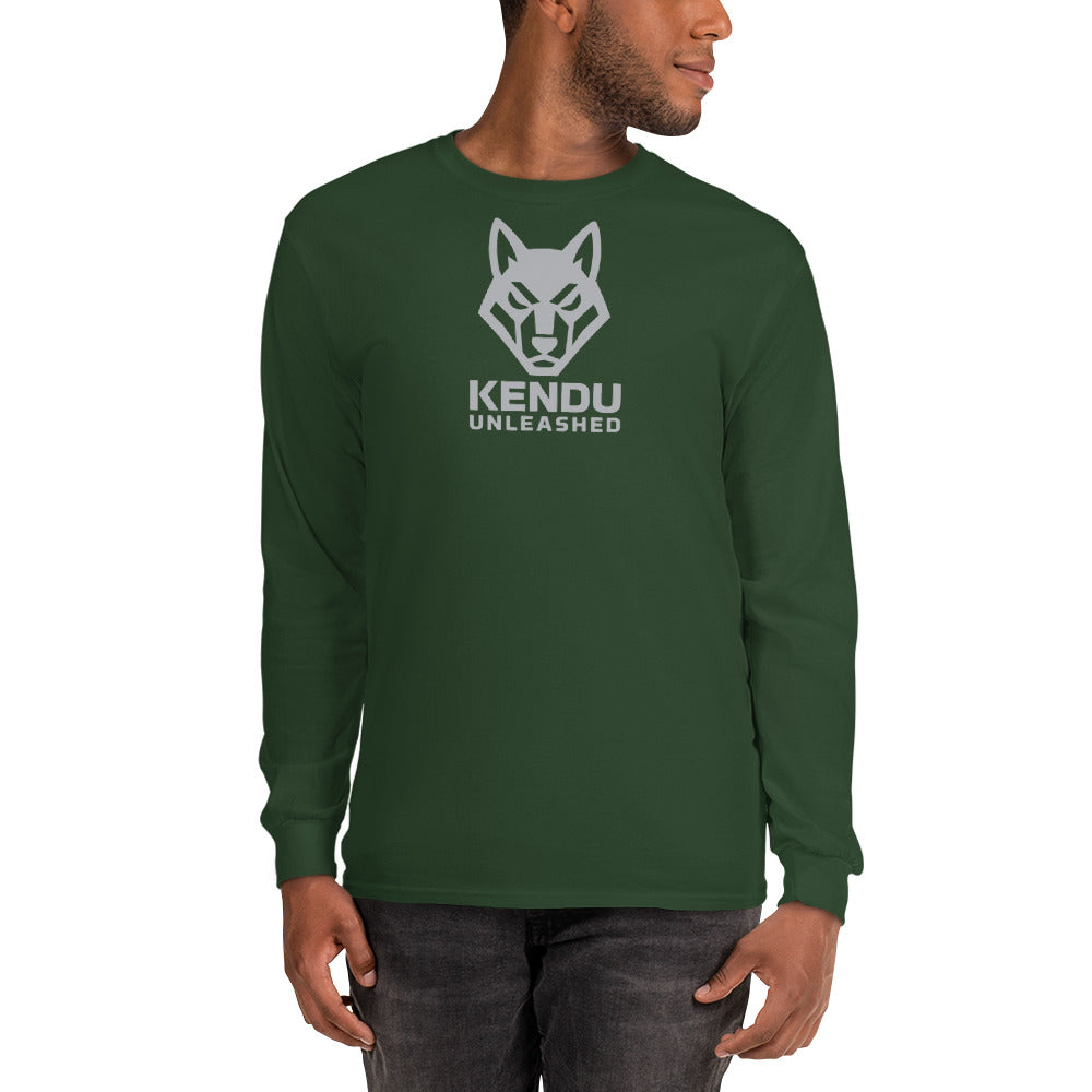Kendu Unleashed Unisex Long Sleeve T-Shirt Gray Logo