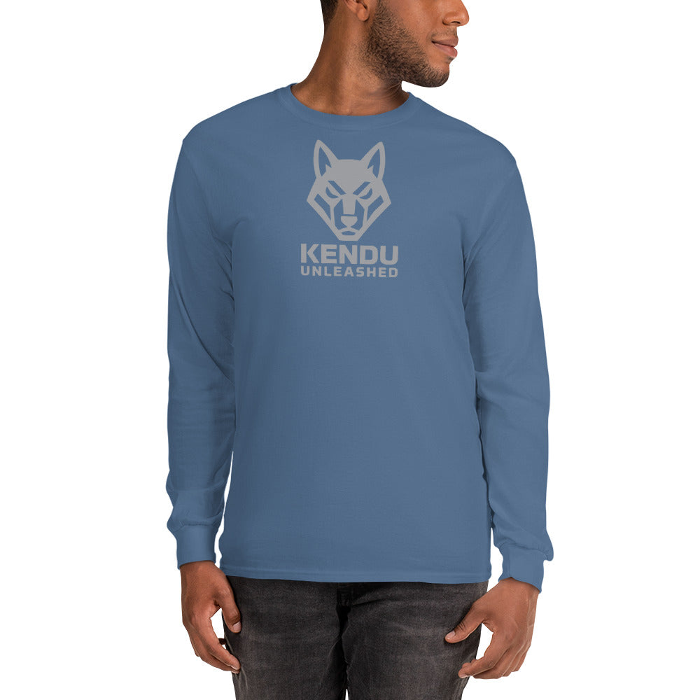 Kendu Unleashed Unisex Long Sleeve T-Shirt Gray Logo