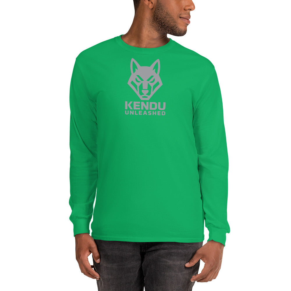 Kendu Unleashed Unisex Long Sleeve T-Shirt Gray Logo