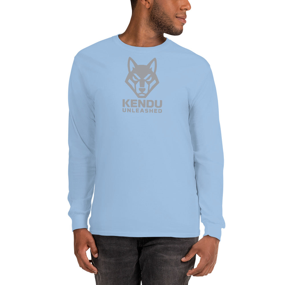 Kendu Unleashed Unisex Long Sleeve T-Shirt Gray Logo