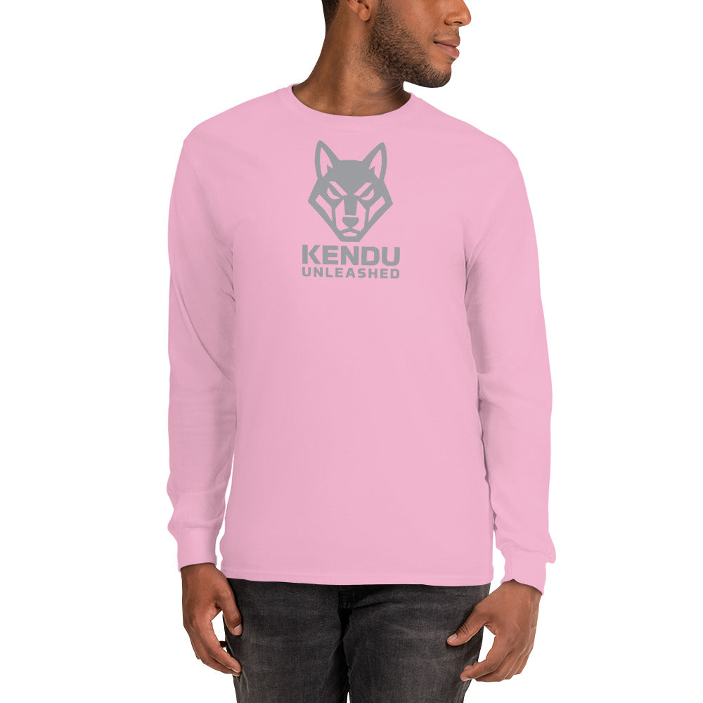 Kendu Unleashed Unisex Long Sleeve T-Shirt Gray Logo
