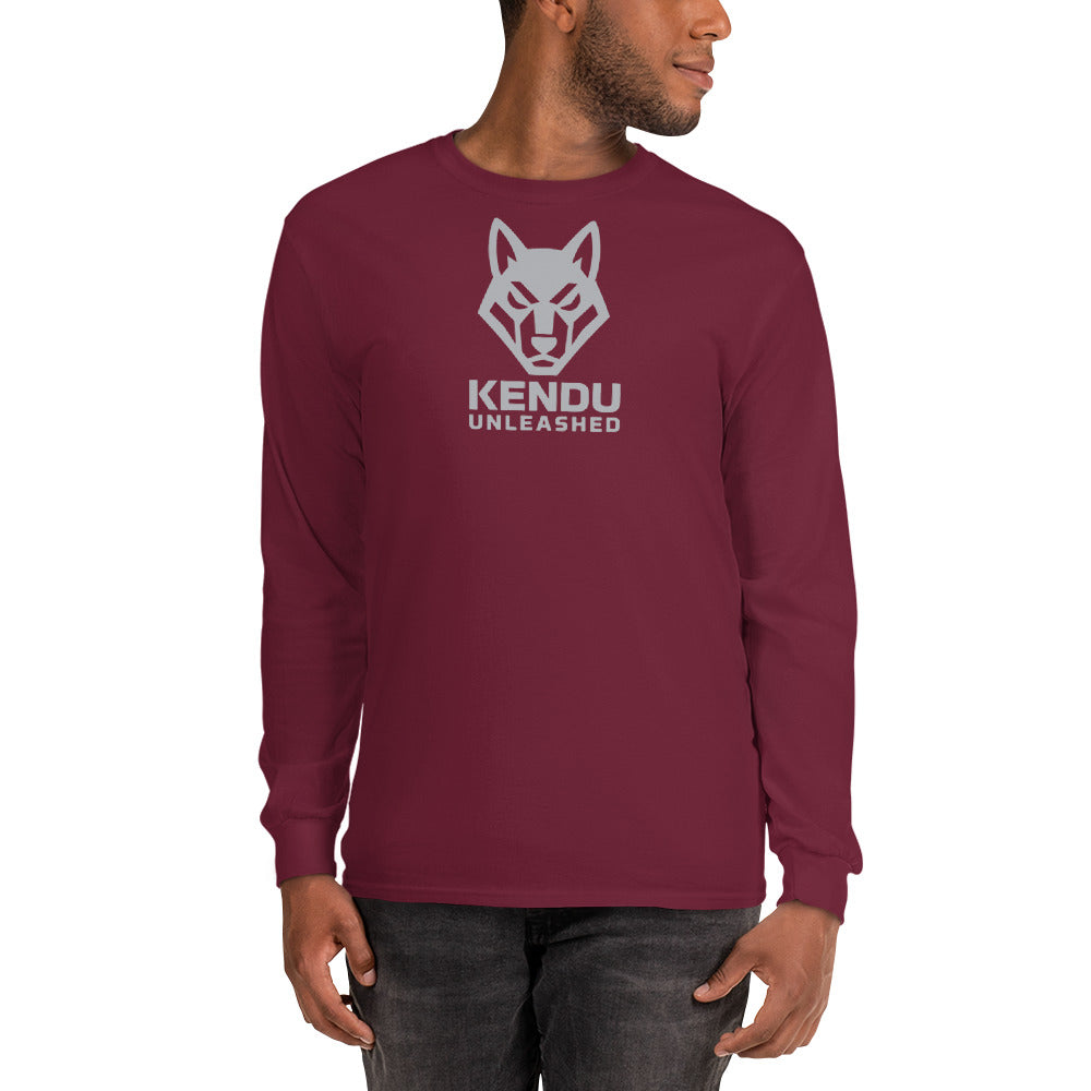 Kendu Unleashed Unisex Long Sleeve T-Shirt Gray Logo