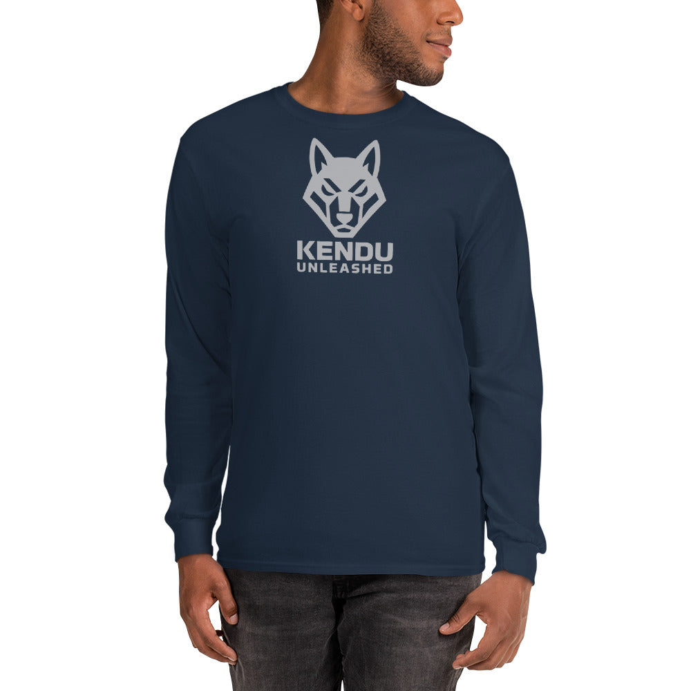 Kendu Unleashed Unisex Long Sleeve T-Shirt Gray Logo