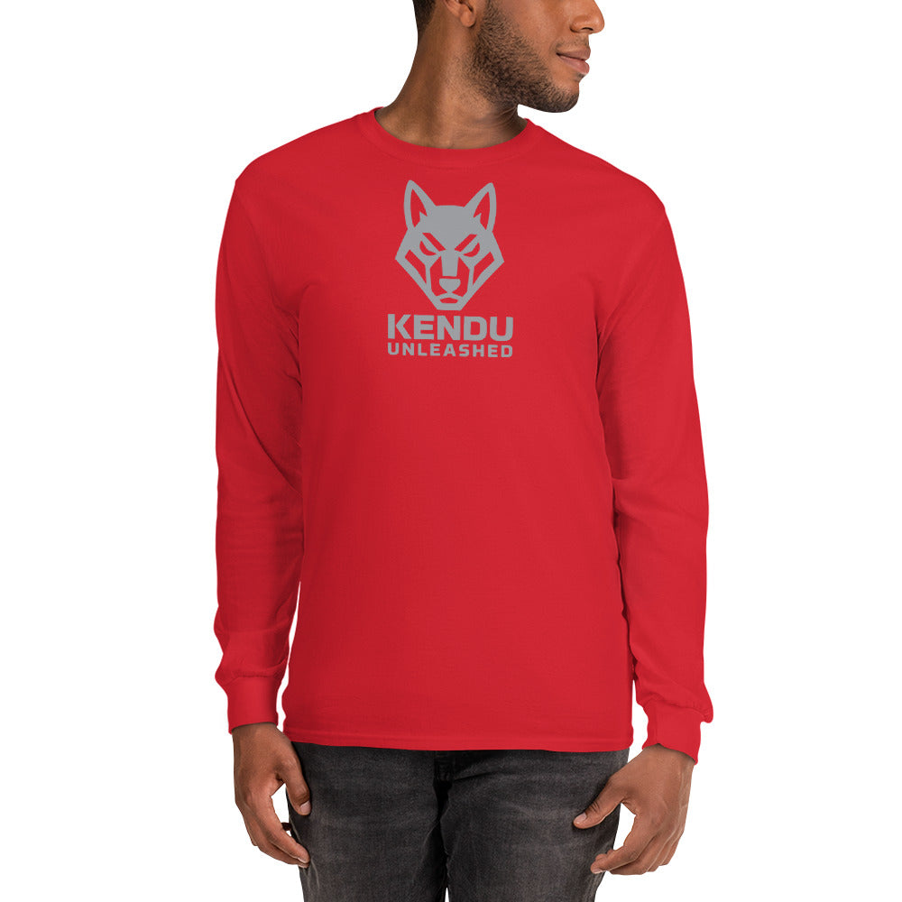Kendu Unleashed Unisex Long Sleeve T-Shirt Gray Logo