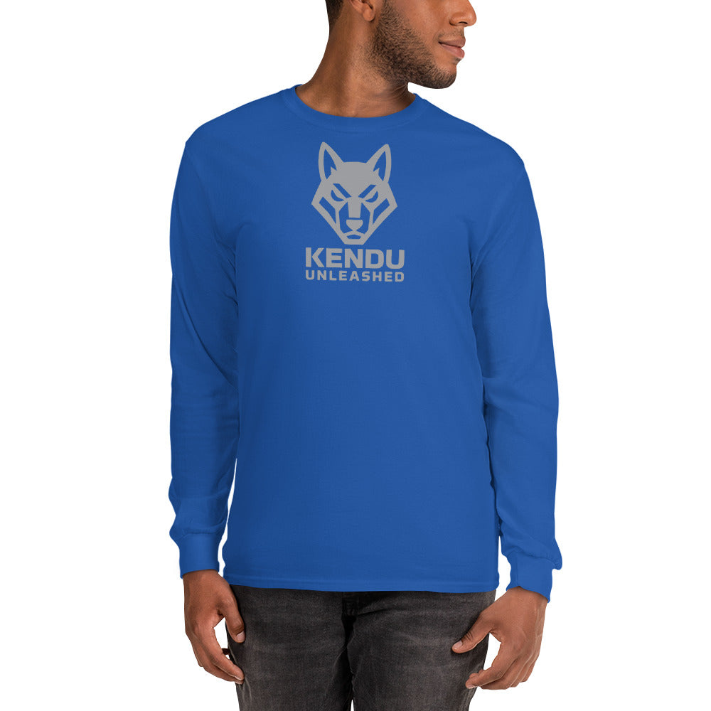 Kendu Unleashed Unisex Long Sleeve T-Shirt Gray Logo