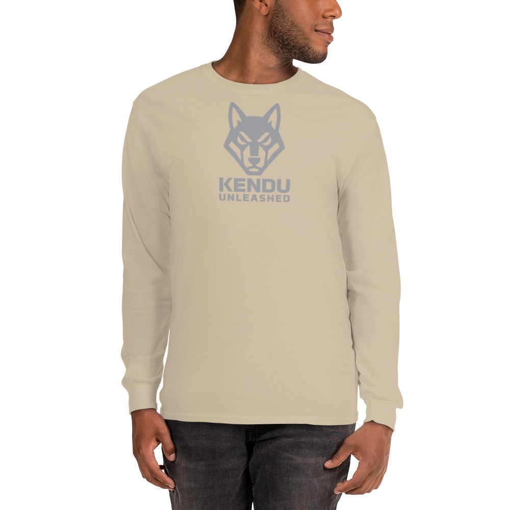 Kendu Unleashed Unisex Long Sleeve T-Shirt Gray Logo