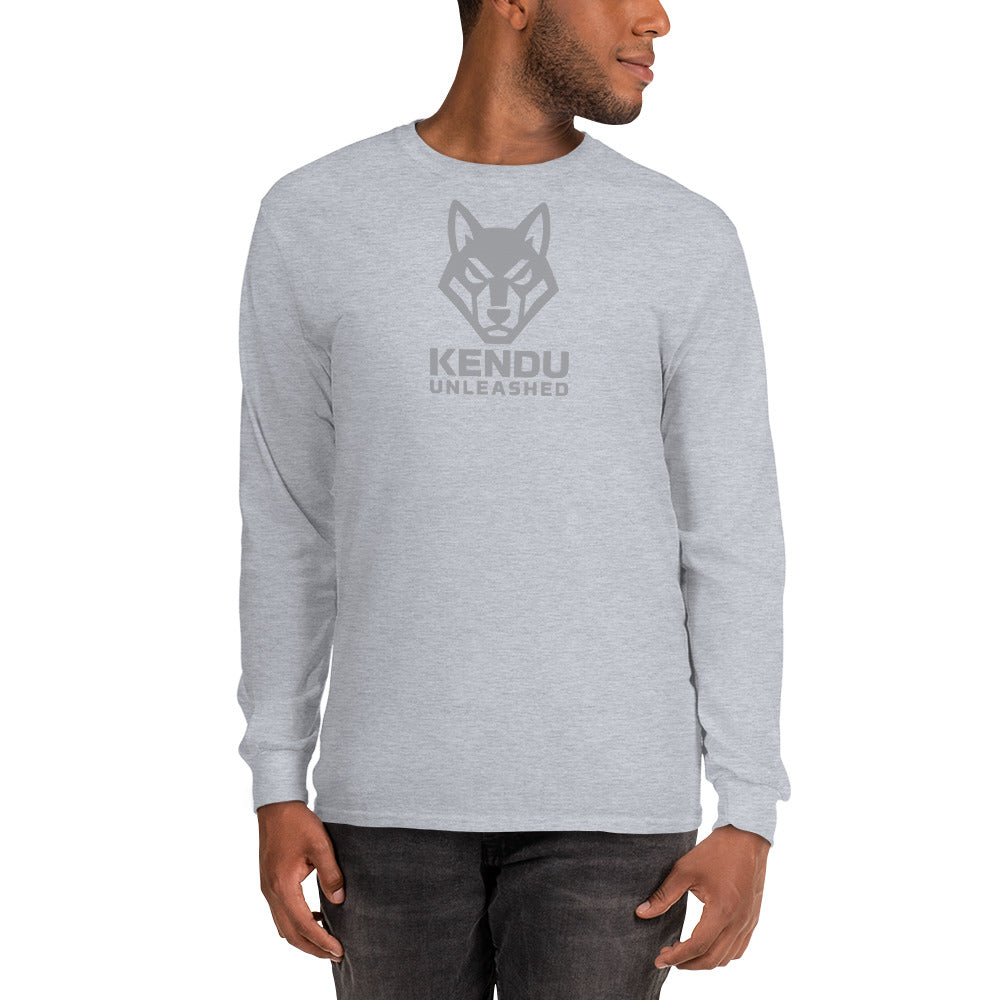 Kendu Unleashed Unisex Long Sleeve T-Shirt Gray Logo