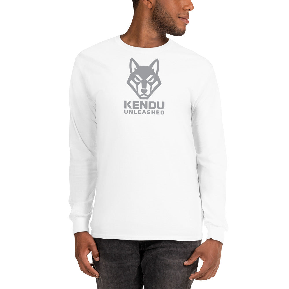 Kendu Unleashed Unisex Long Sleeve T-Shirt Gray Logo