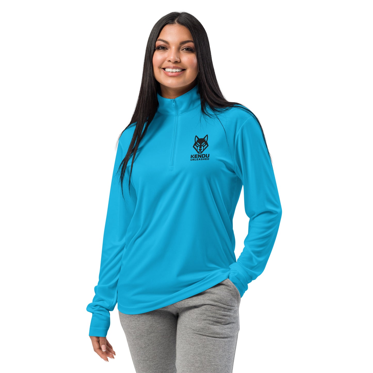 Kendu Unleashed Unisex Quarter Zip Pullover Black Logo