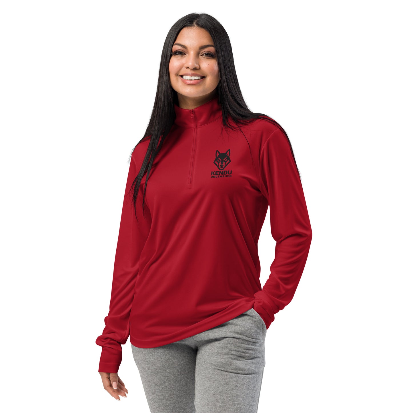 Kendu Unleashed Unisex Quarter Zip Pullover Black Logo