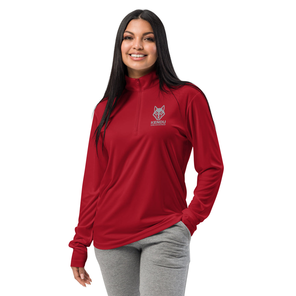 Kendu Unleashed Unisex Quarter Zip Pullover Gray Logo