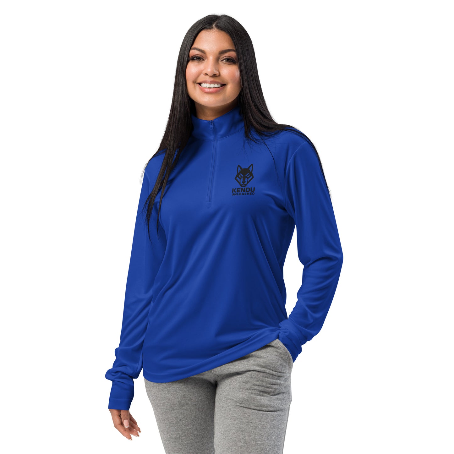 Kendu Unleashed Unisex Quarter Zip Pullover Black Logo