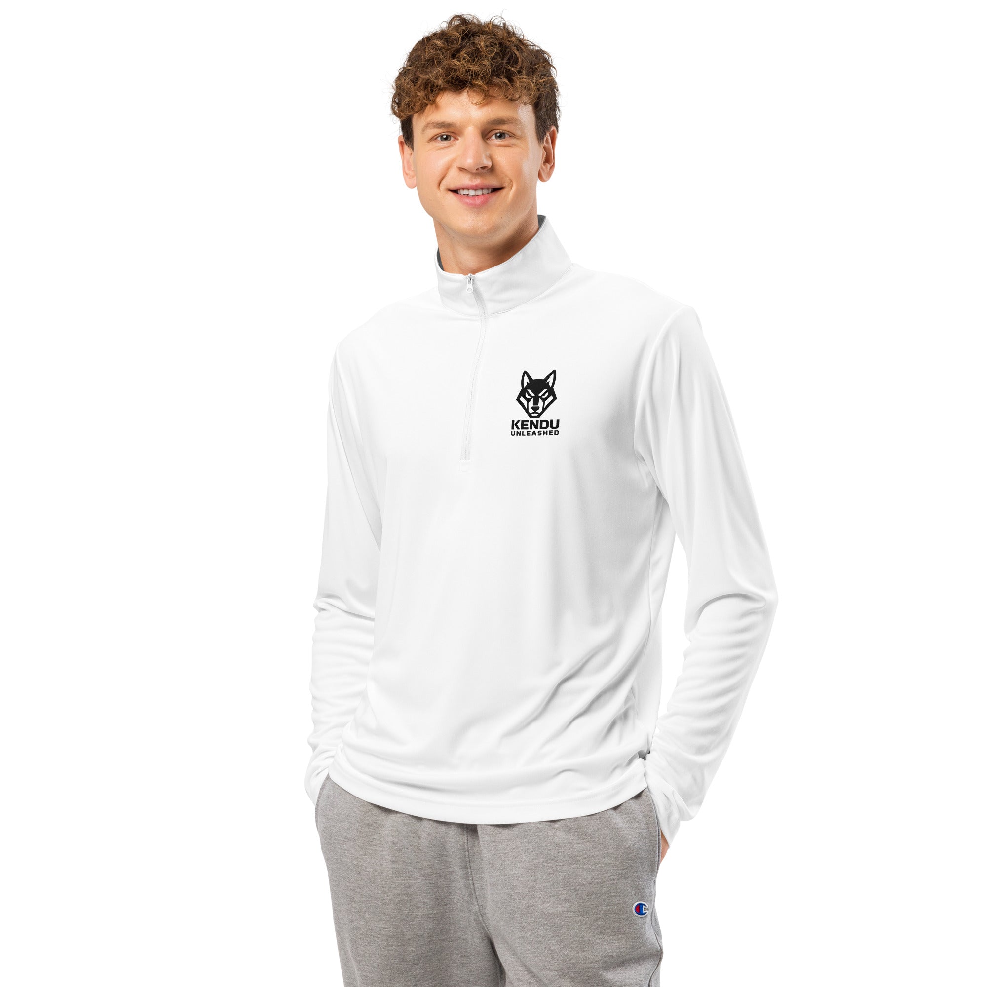 Kendu Unleashed Unisex Quarter Zip Pullover Black Logo