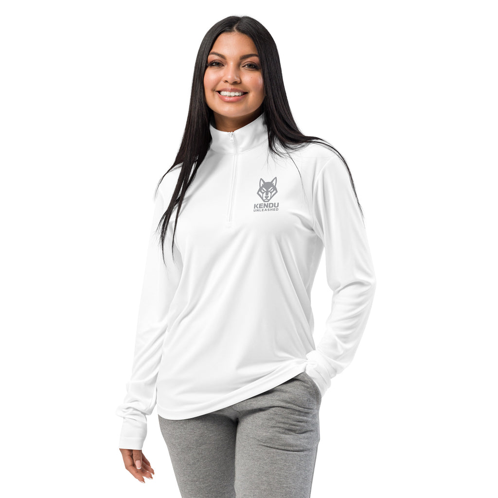 Kendu Unleashed Unisex Quarter Zip Pullover Gray Logo