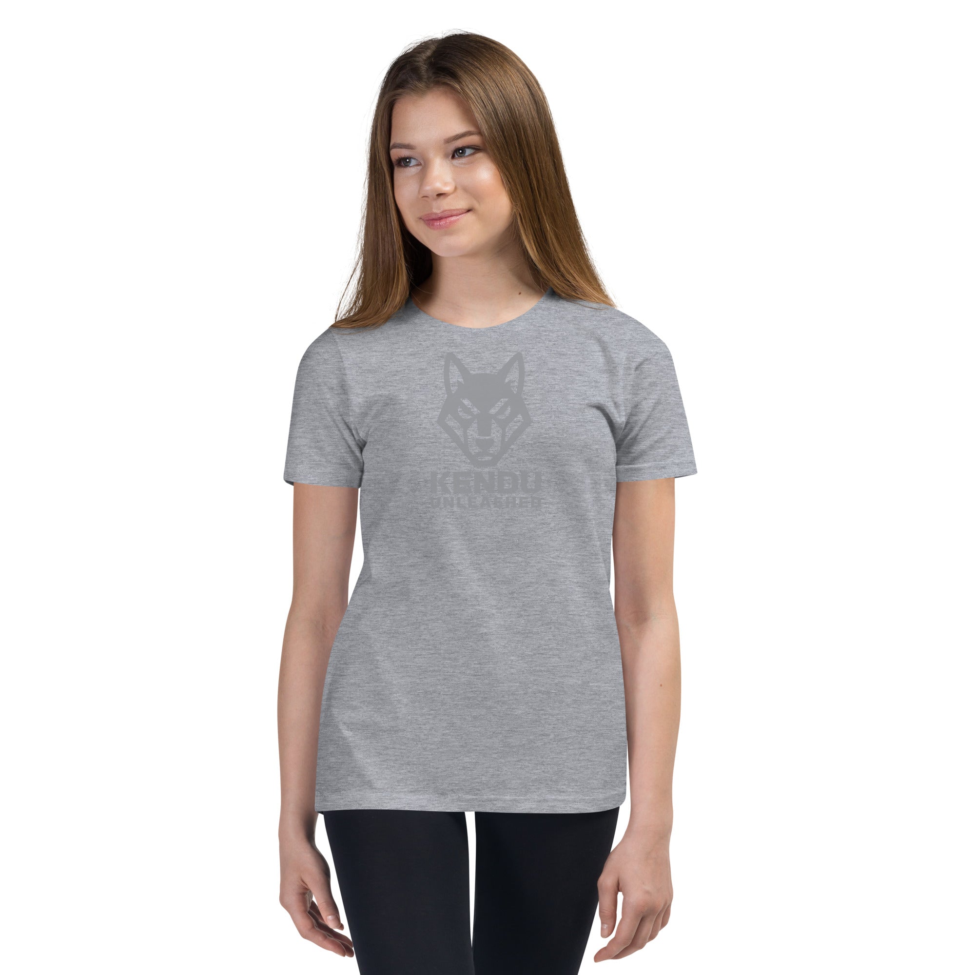 Kendu Unleashed Youth Short Sleeve T-Shirt Gray Logo