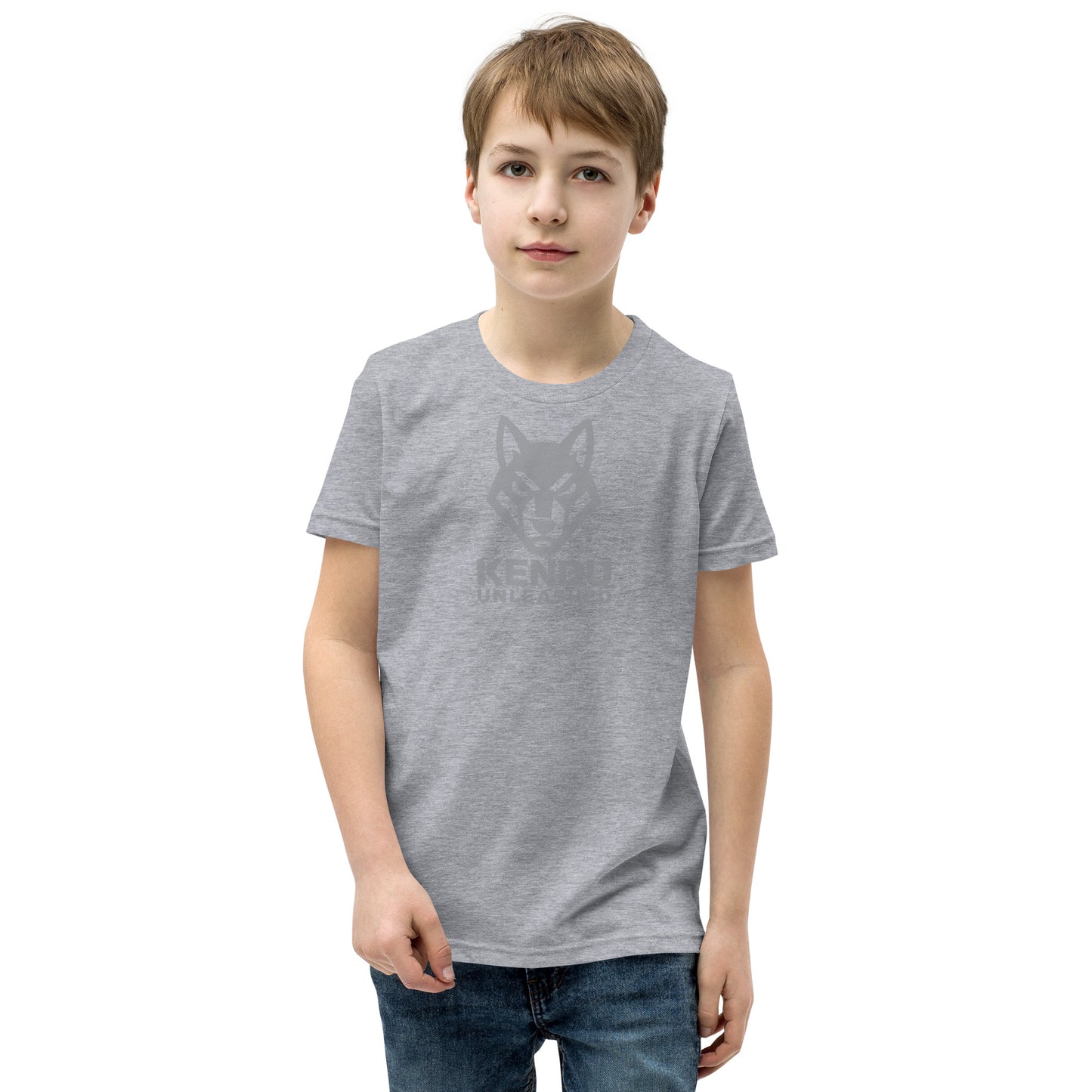 Kendu Unleashed Youth Short Sleeve T-Shirt Gray Logo