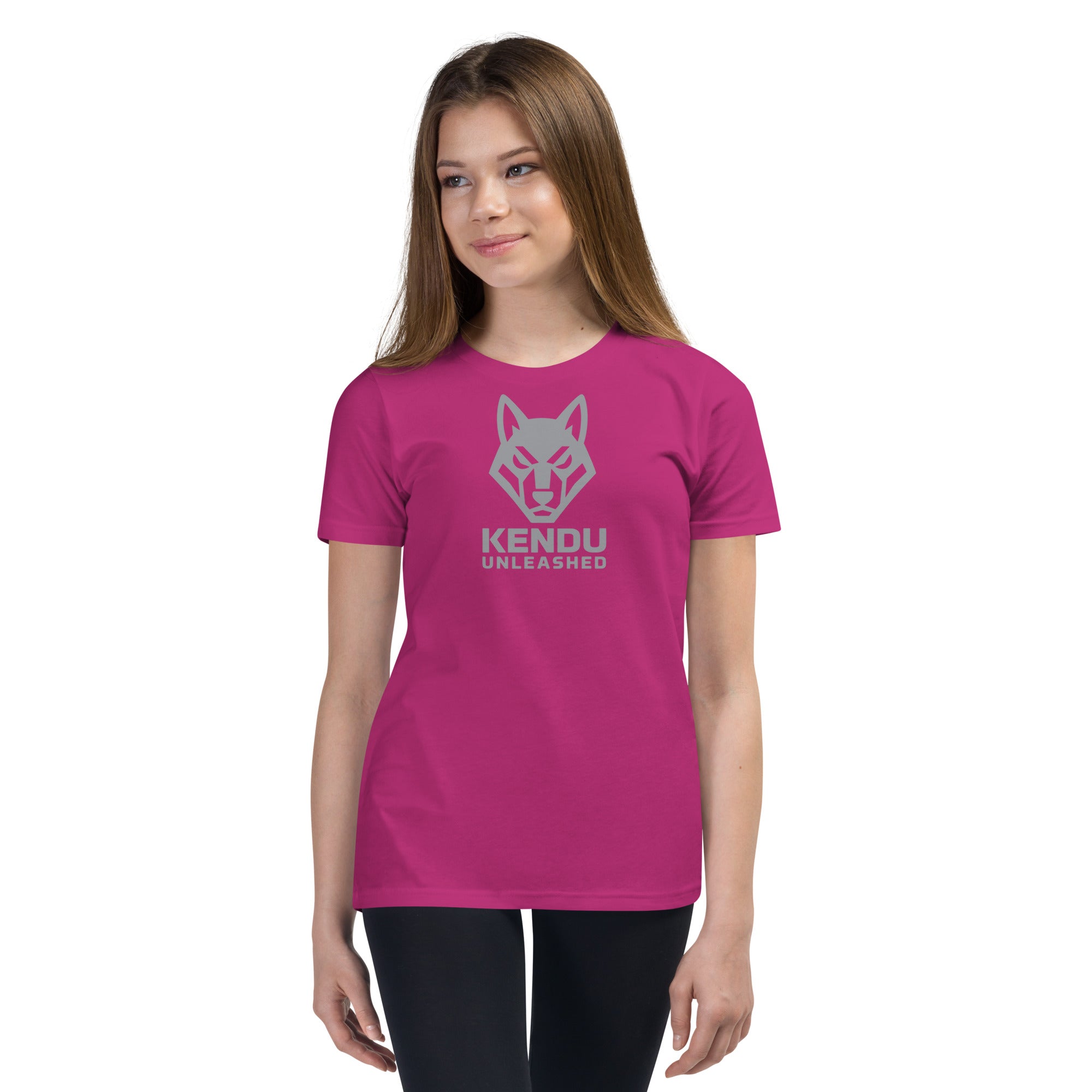 Kendu Unleashed Youth Short Sleeve T-Shirt Gray Logo