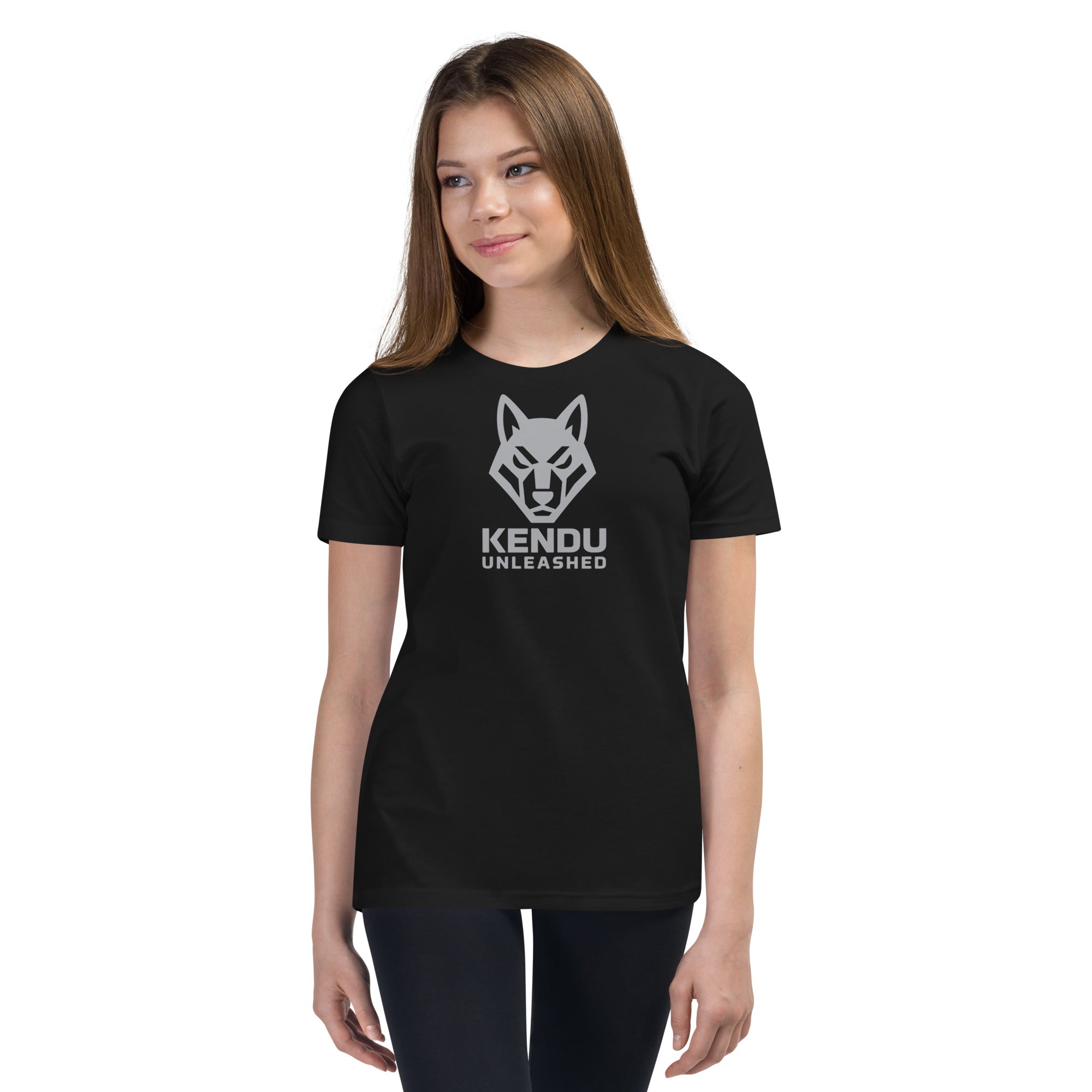 Kendu Unleashed Youth Short Sleeve T-Shirt Gray Logo