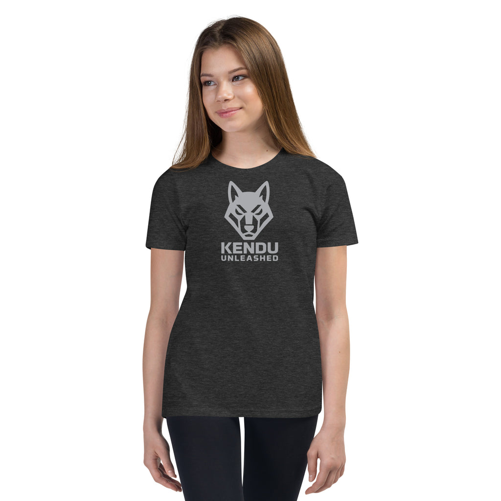 Kendu Unleashed Youth Short Sleeve T-Shirt Gray Logo