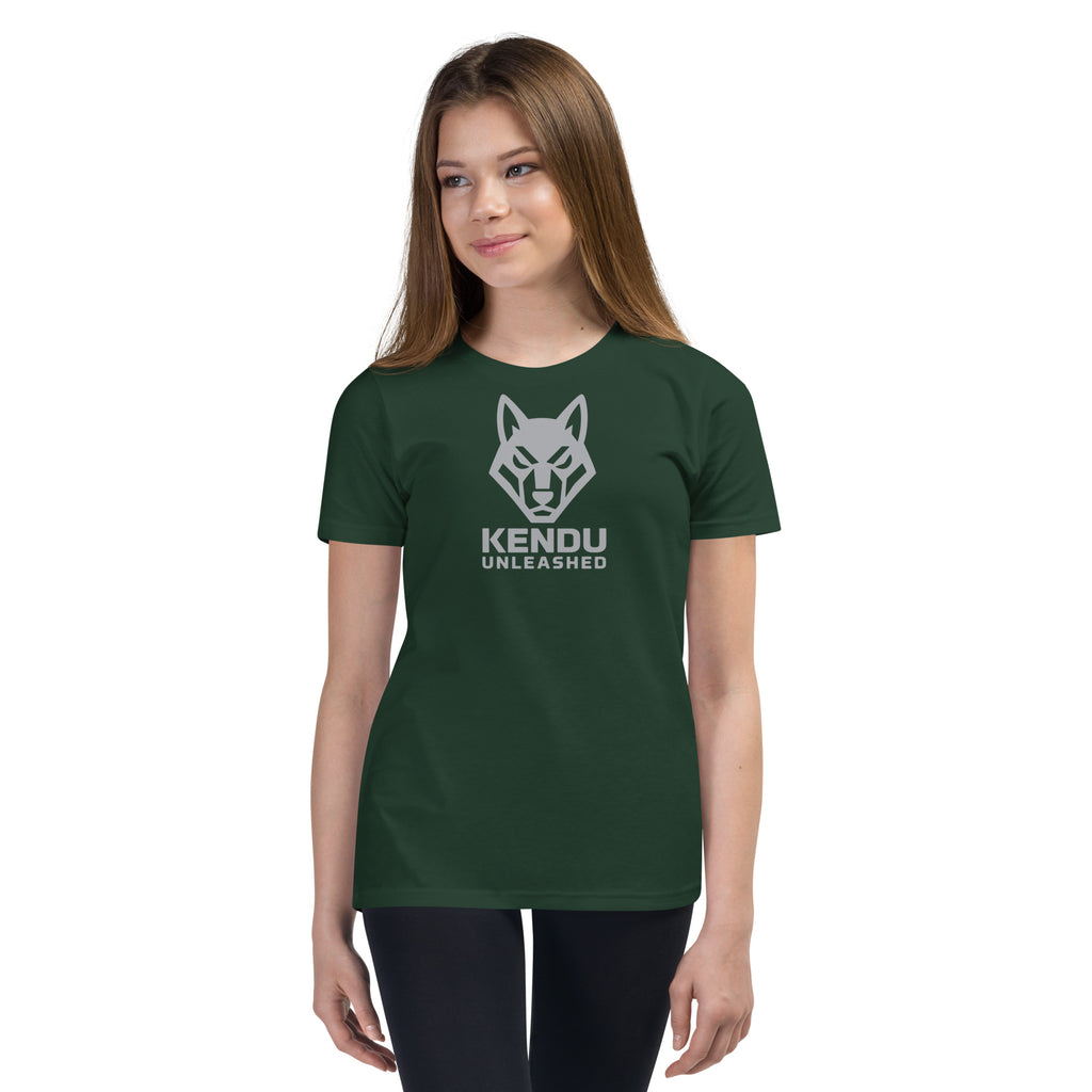 Kendu Unleashed Youth Short Sleeve T-Shirt Gray Logo