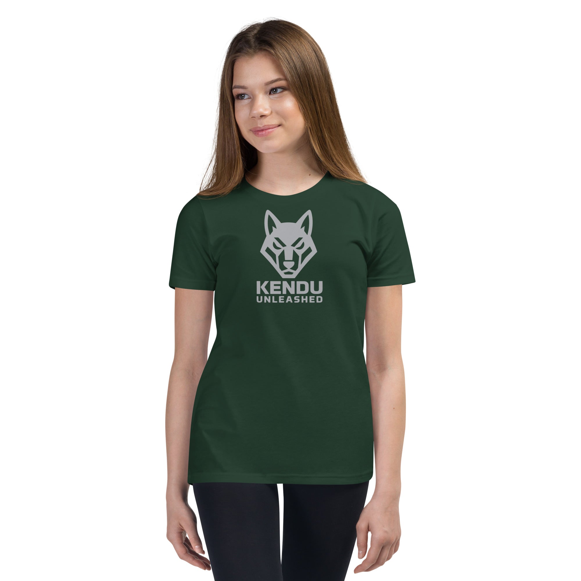 Kendu Unleashed Youth Short Sleeve T-Shirt Gray Logo