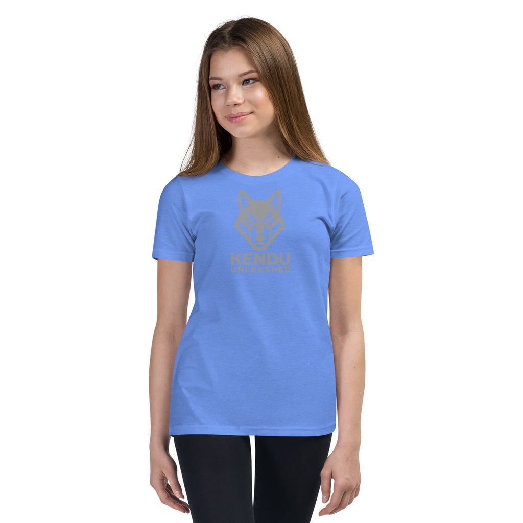 Kendu Unleashed Youth Short Sleeve T-Shirt Gray Logo