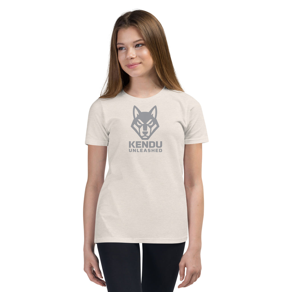 Kendu Unleashed Youth Short Sleeve T-Shirt Gray Logo