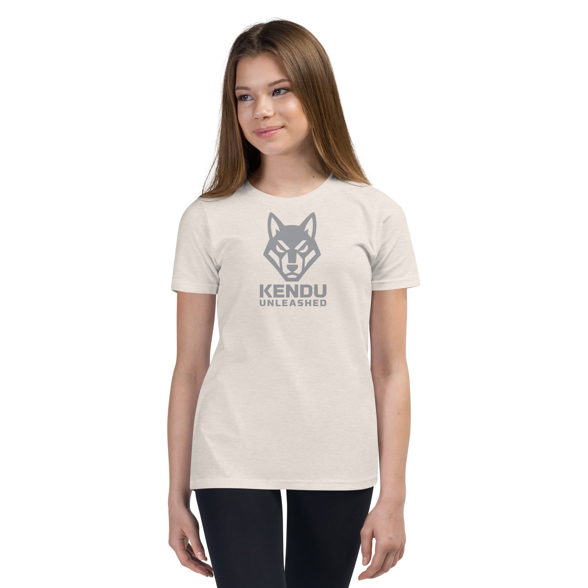 Kendu Unleashed Youth Short Sleeve T-Shirt Gray Logo