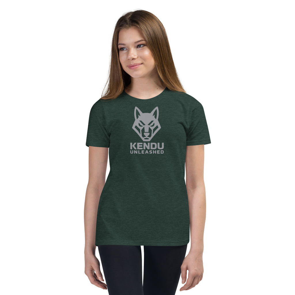 Kendu Unleashed Youth Short Sleeve T-Shirt Gray Logo