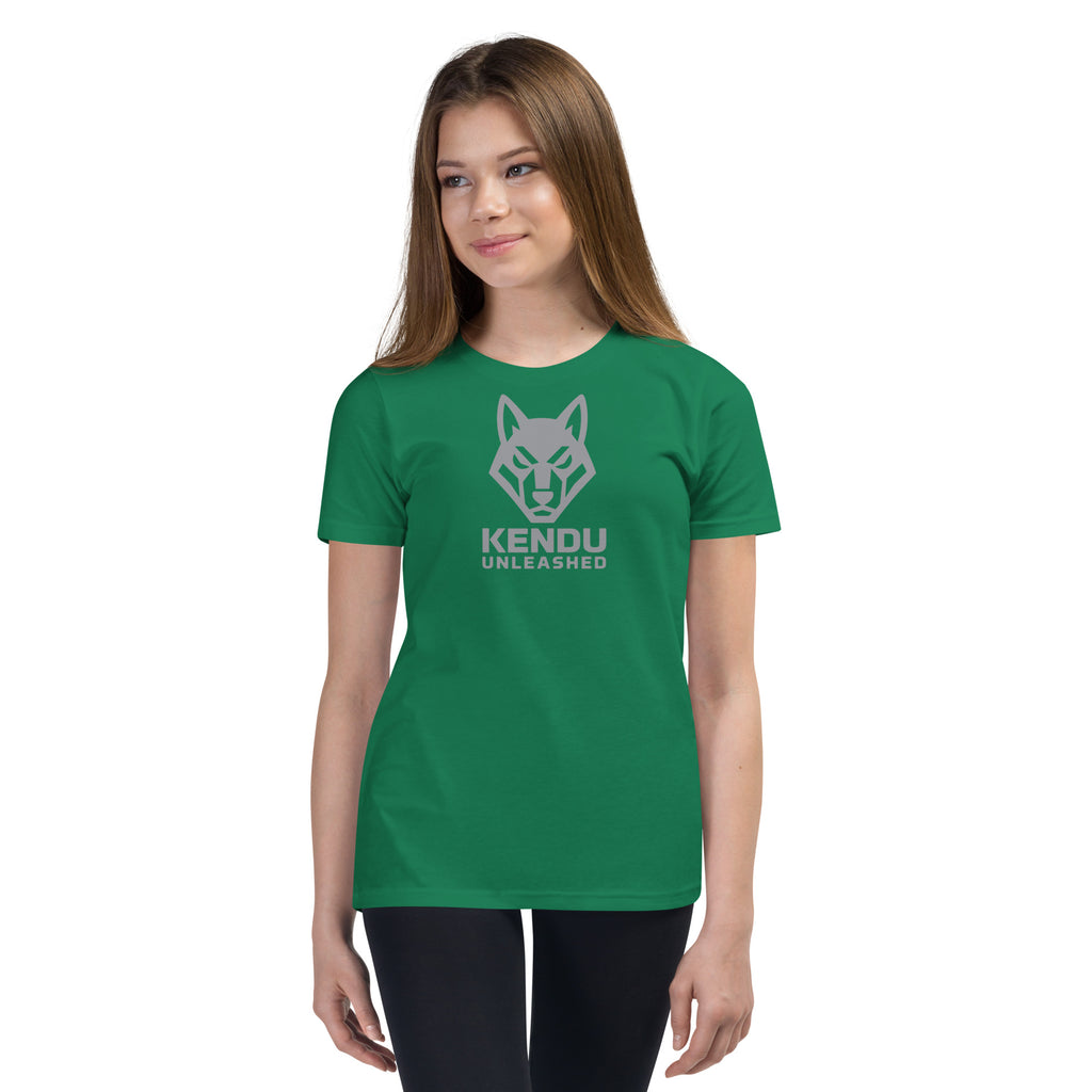 Kendu Unleashed Youth Short Sleeve T-Shirt Gray Logo
