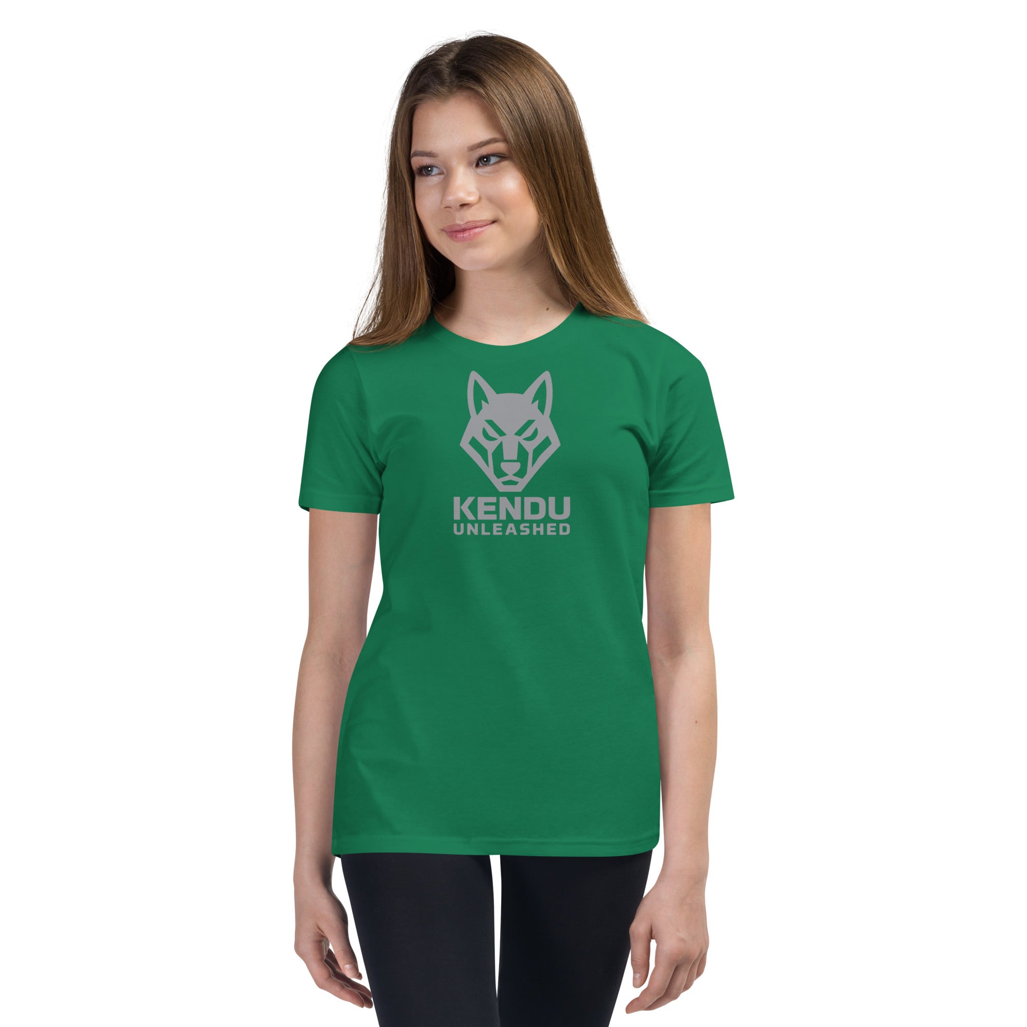 Kendu Unleashed Youth Short Sleeve T-Shirt Gray Logo