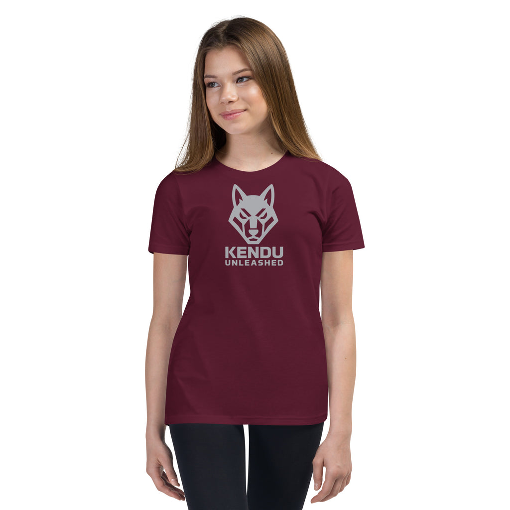 Kendu Unleashed Youth Short Sleeve T-Shirt Gray Logo