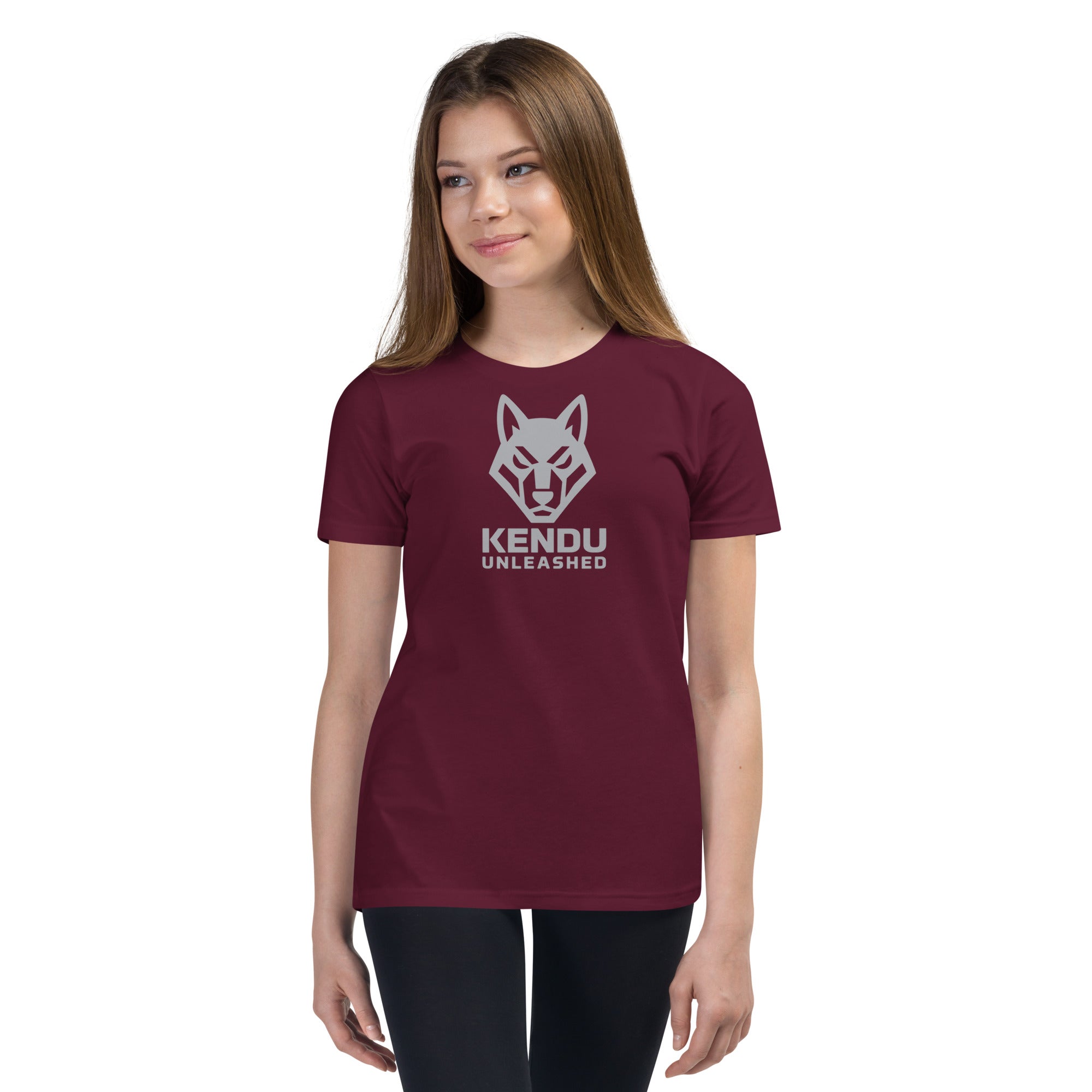 Kendu Unleashed Youth Short Sleeve T-Shirt Gray Logo