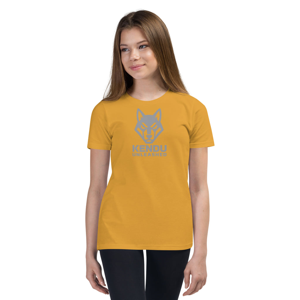 Kendu Unleashed Youth Short Sleeve T-Shirt Gray Logo