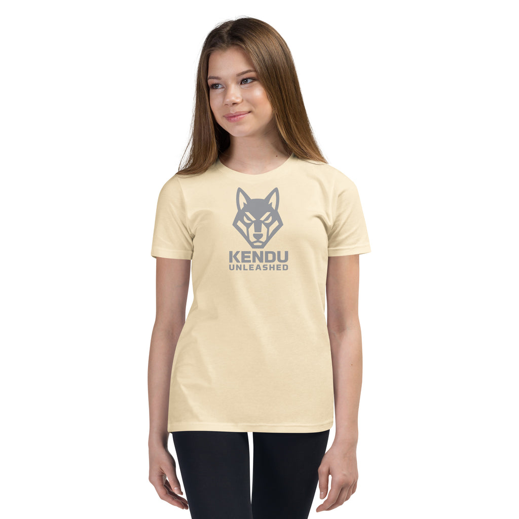 Kendu Unleashed Youth Short Sleeve T-Shirt Gray Logo