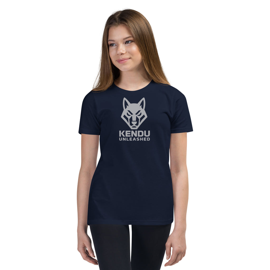 Kendu Unleashed Youth Short Sleeve T-Shirt Gray Logo
