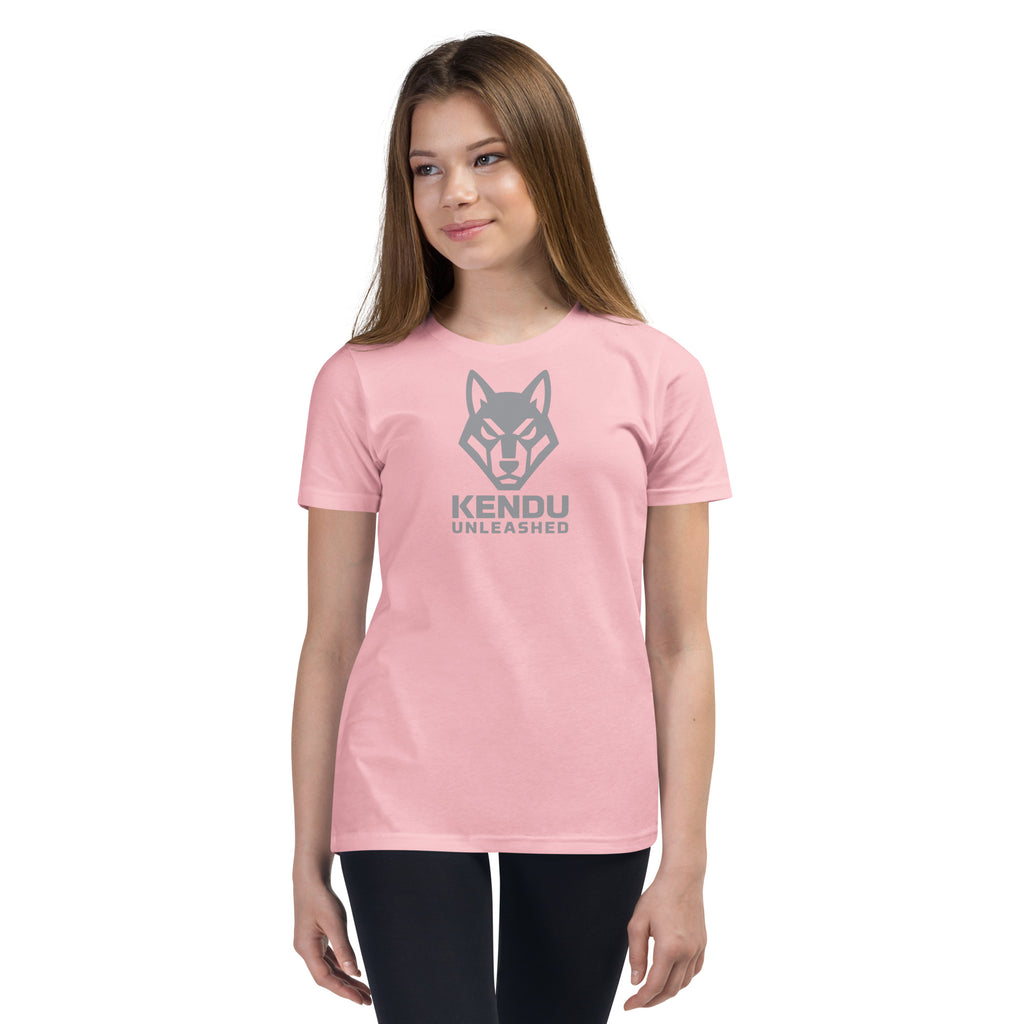 Kendu Unleashed Youth Short Sleeve T-Shirt Gray Logo