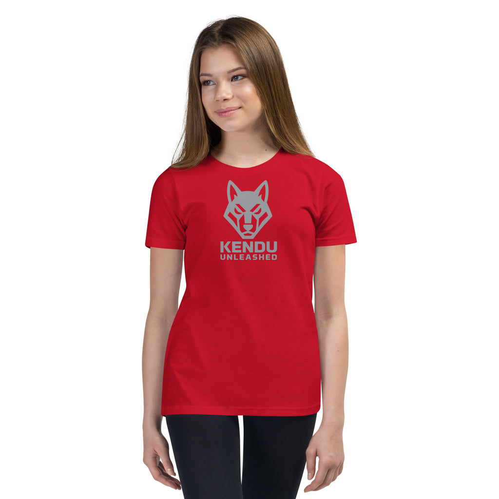 Kendu Unleashed Youth Short Sleeve T-Shirt Gray Logo