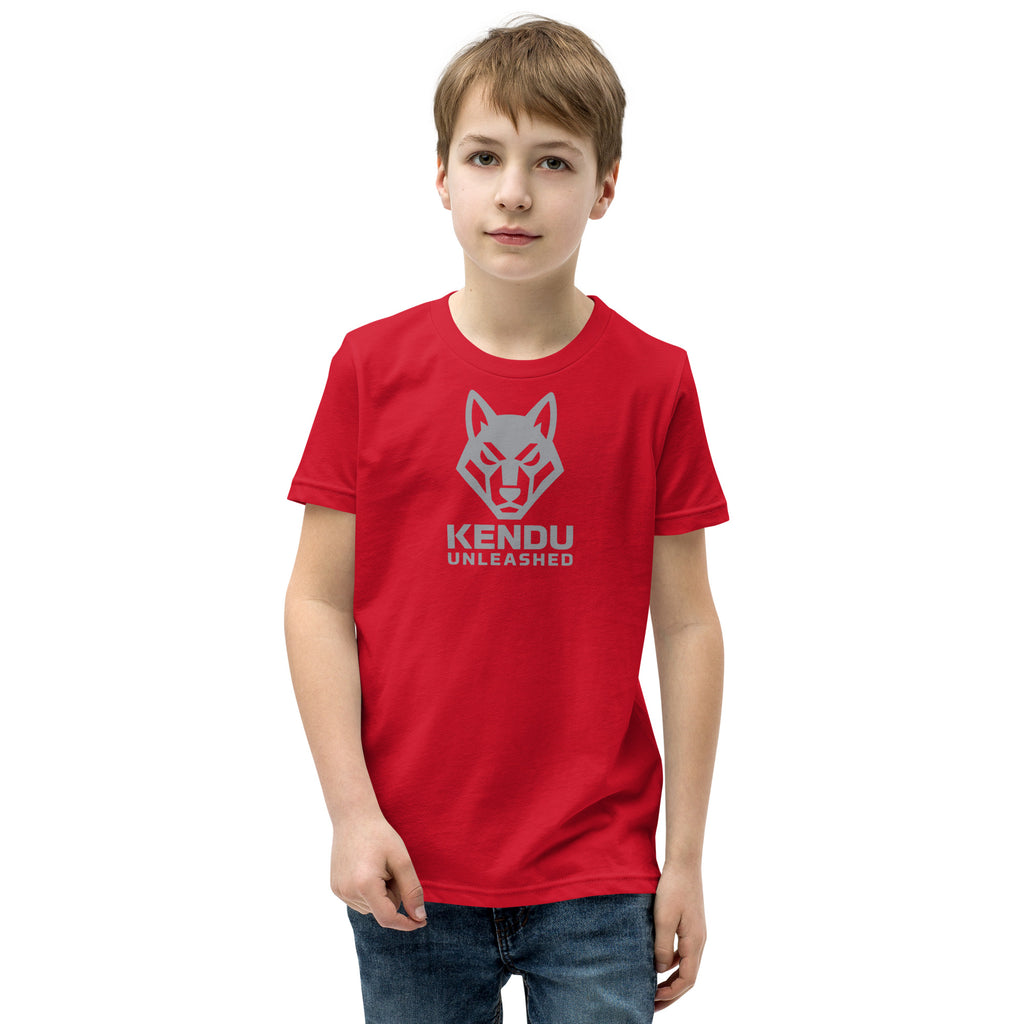 Kendu Unleashed Youth Short Sleeve T-Shirt Gray Logo